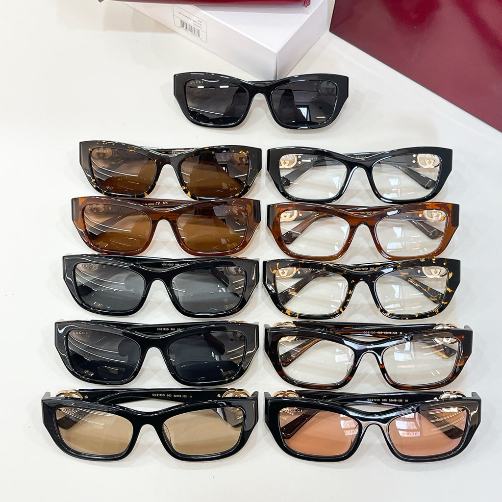 Gucci eyeglasses and sunglasses set with mixed tortoise and black frames