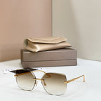 Bvlgari clear-lens square sunglasses with gold-tone metal frame and thin temples