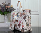 Louis Vuitton tote bag with side strap and multicolor monogram pattern