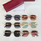 Gucci square sunglasses set with mixed frames and tinted lenses, including black, gold, and green.