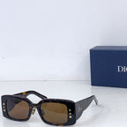 Dior square sunglasses with tortoiseshell frame and brown-tinted lenses