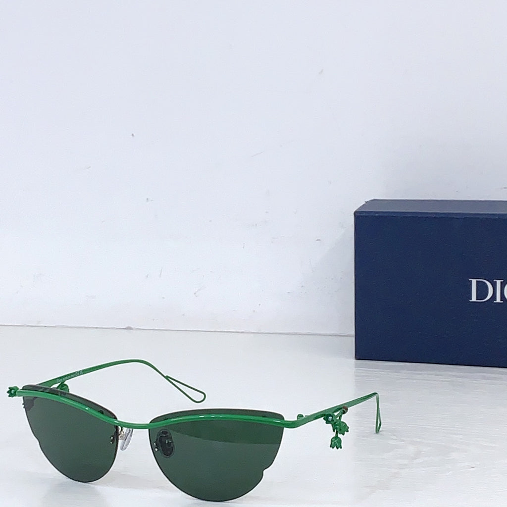 Dior sunglasses with green frame and dark green tinted lenses