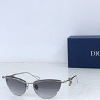 Dior sunglasses with silver-tone frame and dark gray tinted lenses