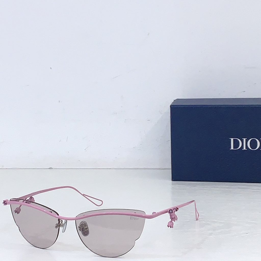 Dior sunglasses with pink frame and light brown tinted lenses