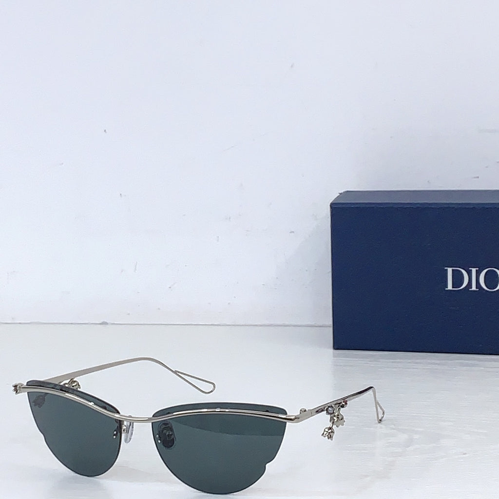 Dior sunglasses with silver-tone frame and dark lenses