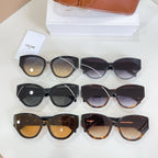 Set of six Celine sunglasses with mixed frame colors and gold logos