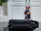 Louis Vuitton crossbody bag in dark black with top flap and shoulder strap
