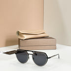 Bvlgari round sunglasses, black frames with dark gray lenses