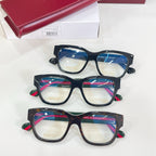 Gucci glasses set of three with black frames and multicolor temple stripe details