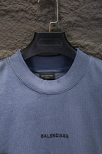 Balenciaga short-sleeve T-shirt neckline detail with small chest logo