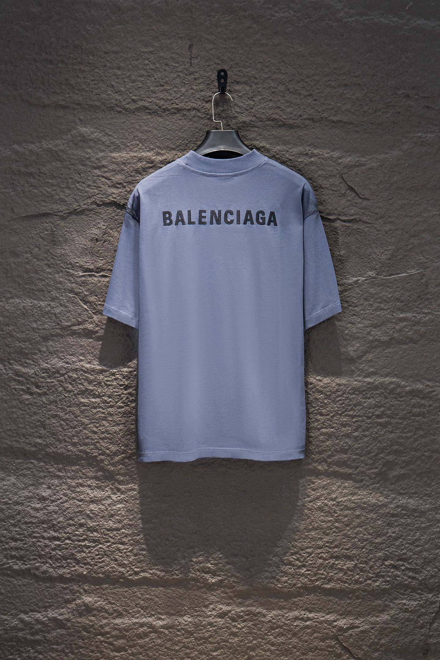 Balenciaga short-sleeve T-shirt in light blue, back BALENCIAGA logo