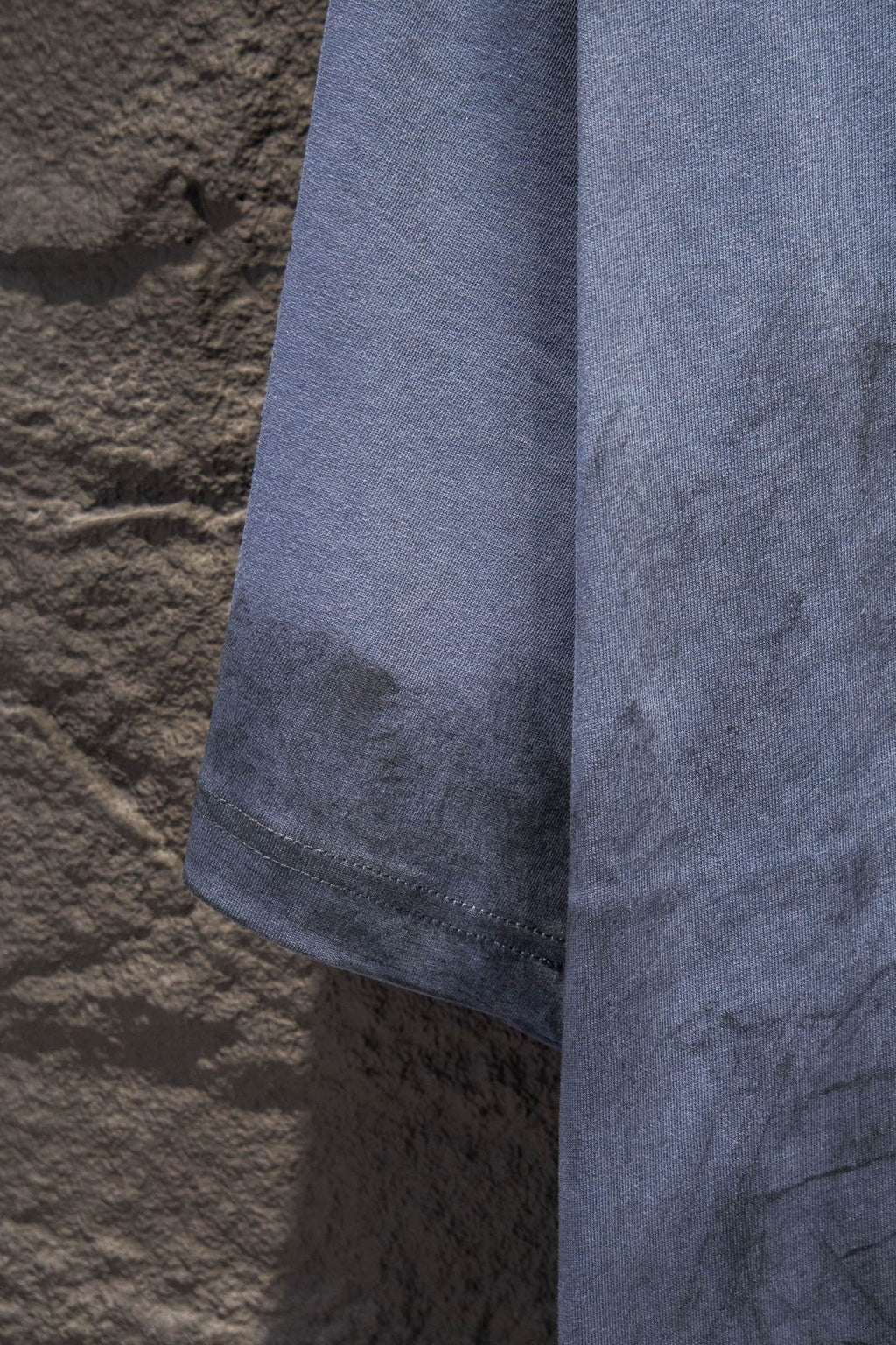 Balenciaga short-sleeve T-shirt hem and side seam in light blue