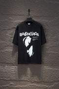 Black Balenciaga T-shirt with front graphic and crew neck