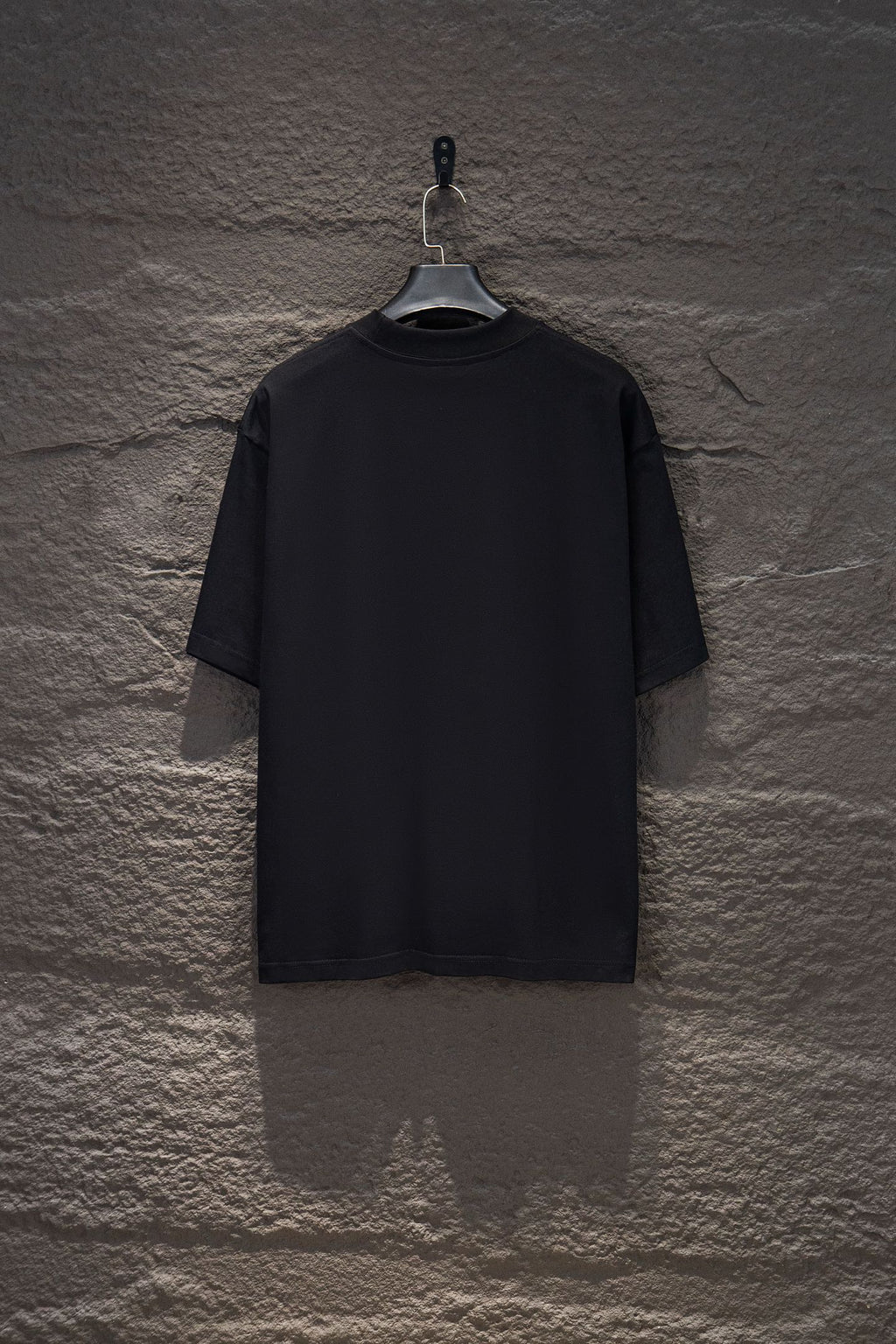 Black Balenciaga T-shirt back view with crew neck