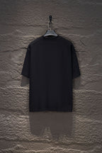 Black Balenciaga T-shirt back view with crew neck