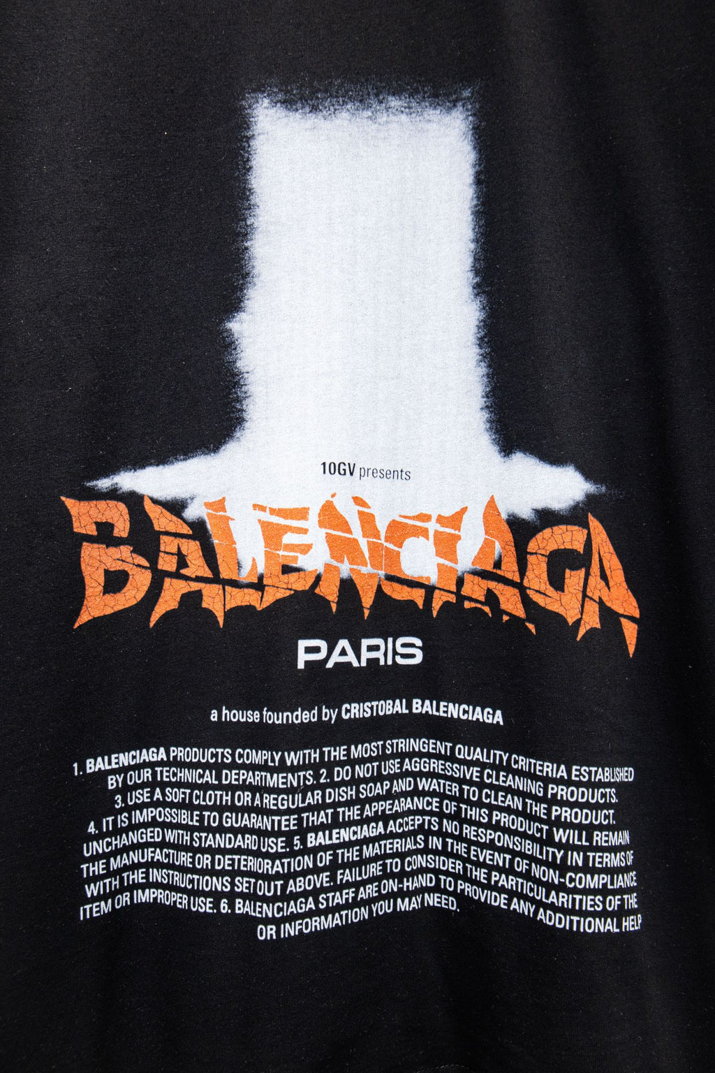 Black short-sleeve T-shirt with colorful logo and PARIS text graphic