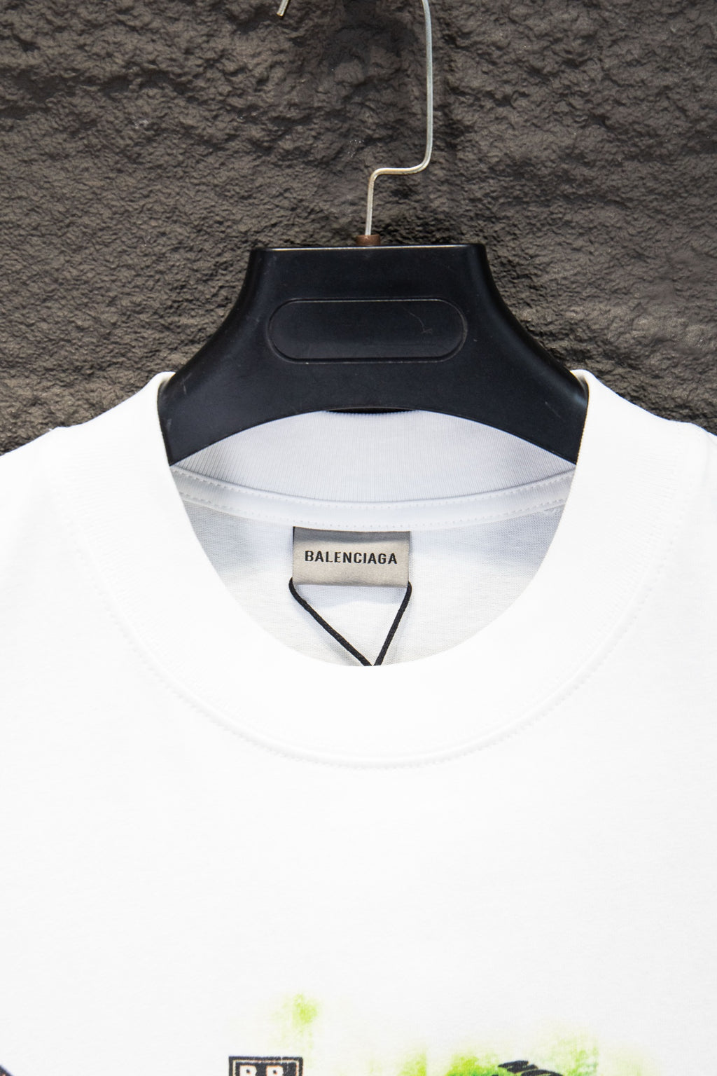 Balenciaga white crewneck T-shirt with black neck label
