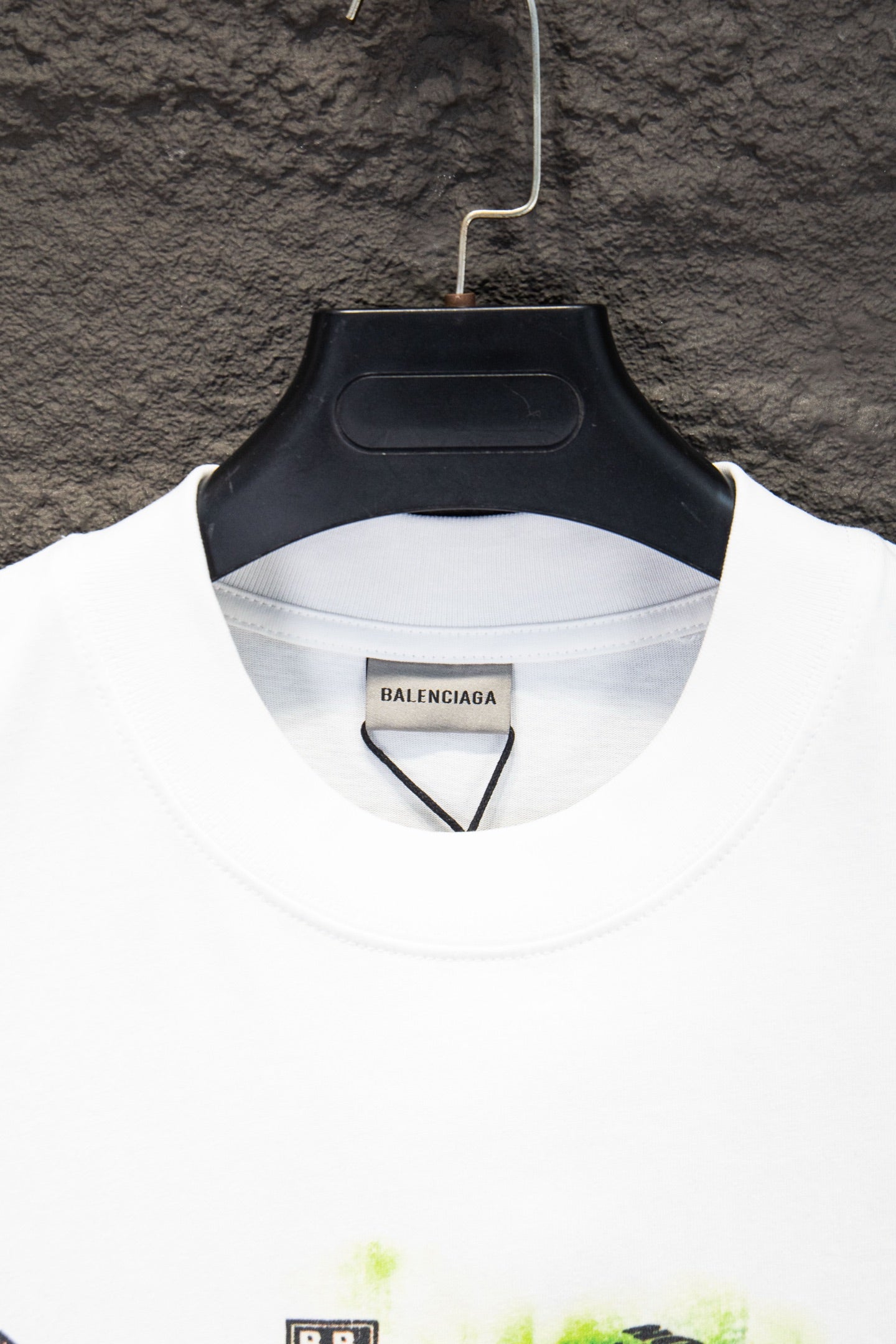 Balenciaga white crewneck T-shirt with black neck label