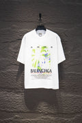 Balenciaga white crewneck T-shirt with multicolor graphic and BALENCIAGA text