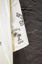 Balenciaga short-sleeve T-shirt sleeve, white, crest and palm tree graphic with 2004