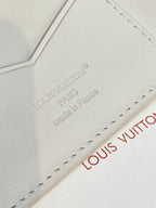 Men’s Louis Vuitton small wallet logo embossing on white leather