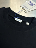 Black short-sleeve T-shirt crew neck with Burberry neck label