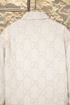 Gucci monogram long-sleeve jacket back with stand collar