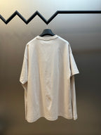 Cream short-sleeve T-shirt with plain back