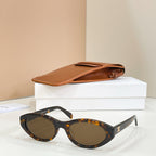 Celine sunglasses with tortoiseshell frames and brown tinted lenses, angled view.