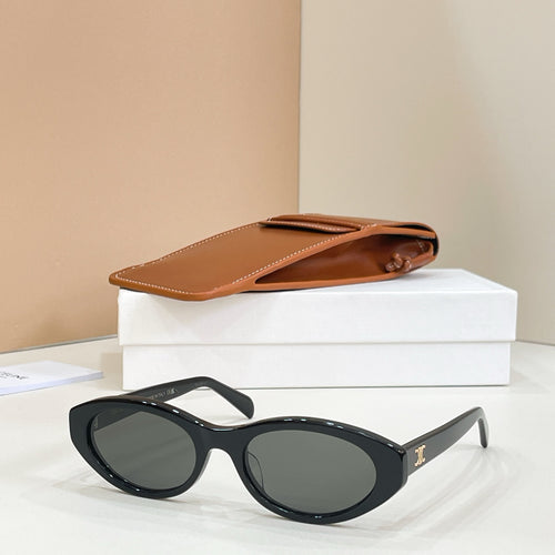 Dark rounded full-rim eyeglasses with a glossy finish