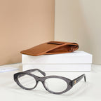 Smoky dark rounded full-rim eyeglasses with a glossy finish