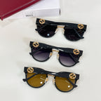Gucci sunglasses set of three: black frames with yellow and dark tinted lenses