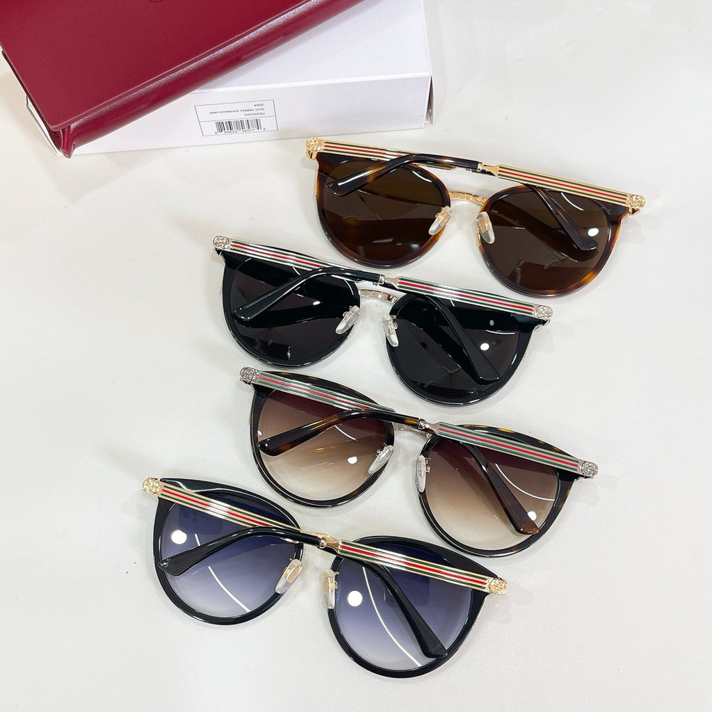 Gucci glasses set of six: mixed black, brown, and blue tinted lenses