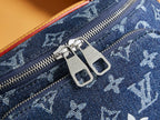 Louis Vuitton monogram denim zipper pull with silver hardware