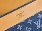 Louis Vuitton Paris made in France stamp on tan leather trim