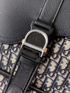 Dior logo buckle on black leather strap