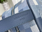 Dark blue leather strap panel with Louis Vuitton Paris embossing