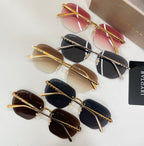 Set of Bvlgari sunglasses with mixed tinted lenses and gold-tone frames