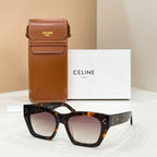 Celine sunglasses with tortoiseshell frames and mauve-tinted lenses