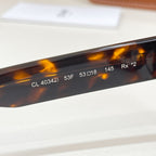 Celine glasses close-up of temple markings, including CL 403421 and Rx*2.