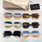Bvlgari sunglasses assortment with blue, brown, and clear frames