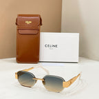 Celine sunglasses with gold-tone frame and gradient brown tinted lenses