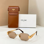 Celine sunglasses with gold-tone frame and tan tinted lenses
