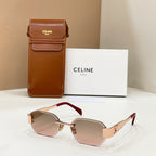 Celine sunglasses with gold-tone frame and pink-tinted lenses