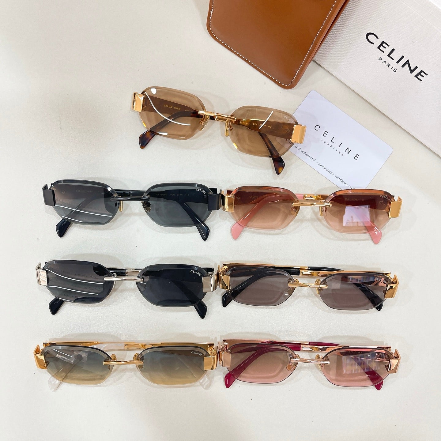 Celine sunglasses set of four pairs with mixed frames and tinted lenses