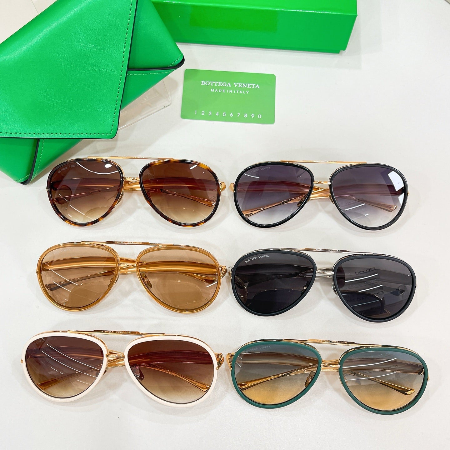 Assorted round sunglasses with mixed frame colors and tinted lenses