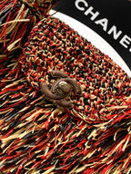 Chanel fringe handbag clasp with metal CC emblem detail