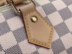 Louis Vuitton Damier handbag leather tag patch with gold logo button