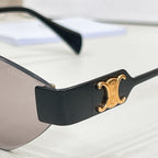 Celine glasses hinge detail with black temple and gold logo hardware