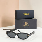 Versace sunglasses with black frames and dark gray lenses